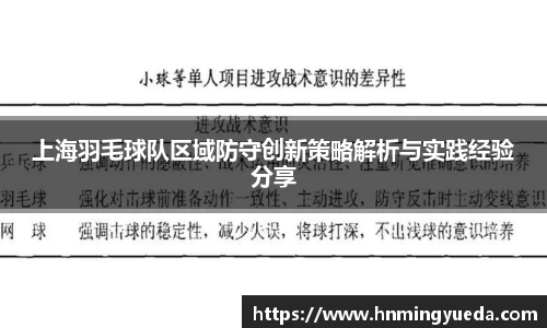 上海羽毛球队区域防守创新策略解析与实践经验分享